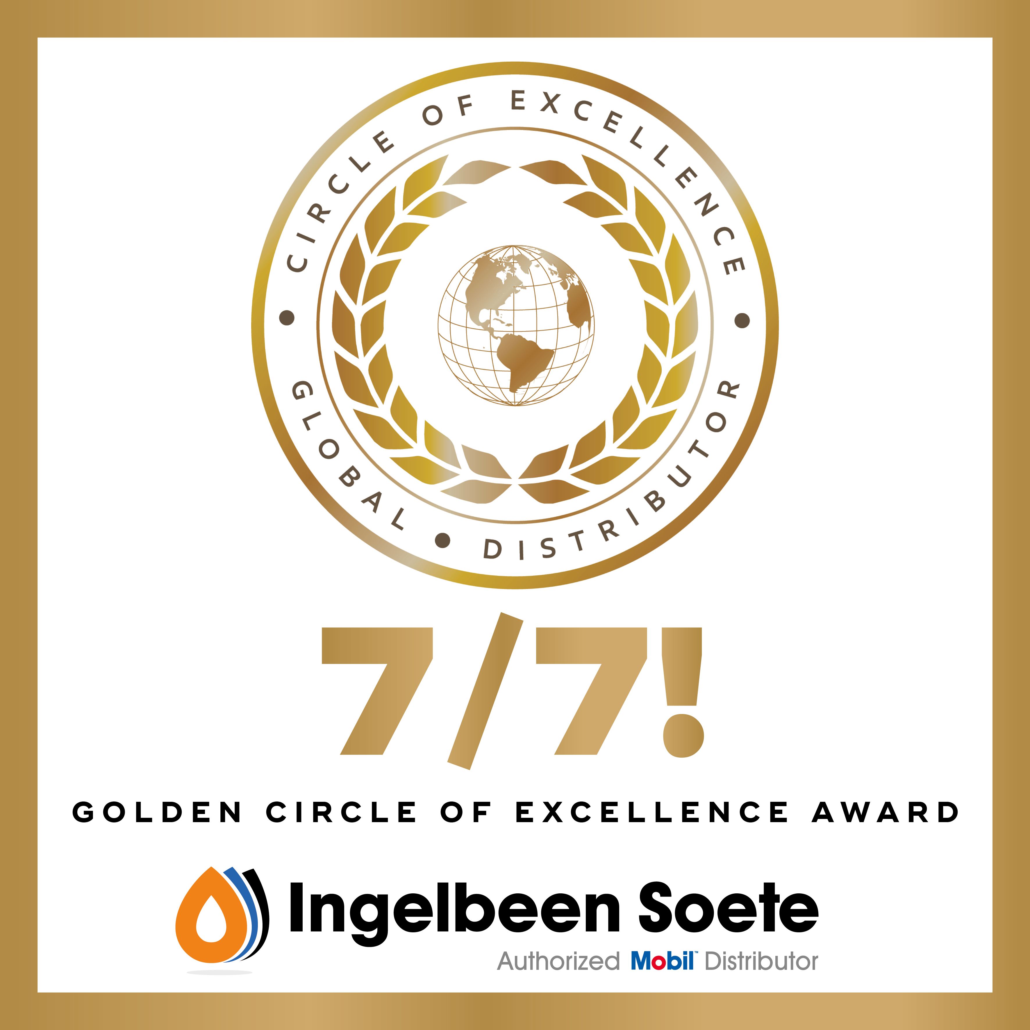 Zeven op zeven met onze gouden ExxonMobil Circle of Excellence Award! 