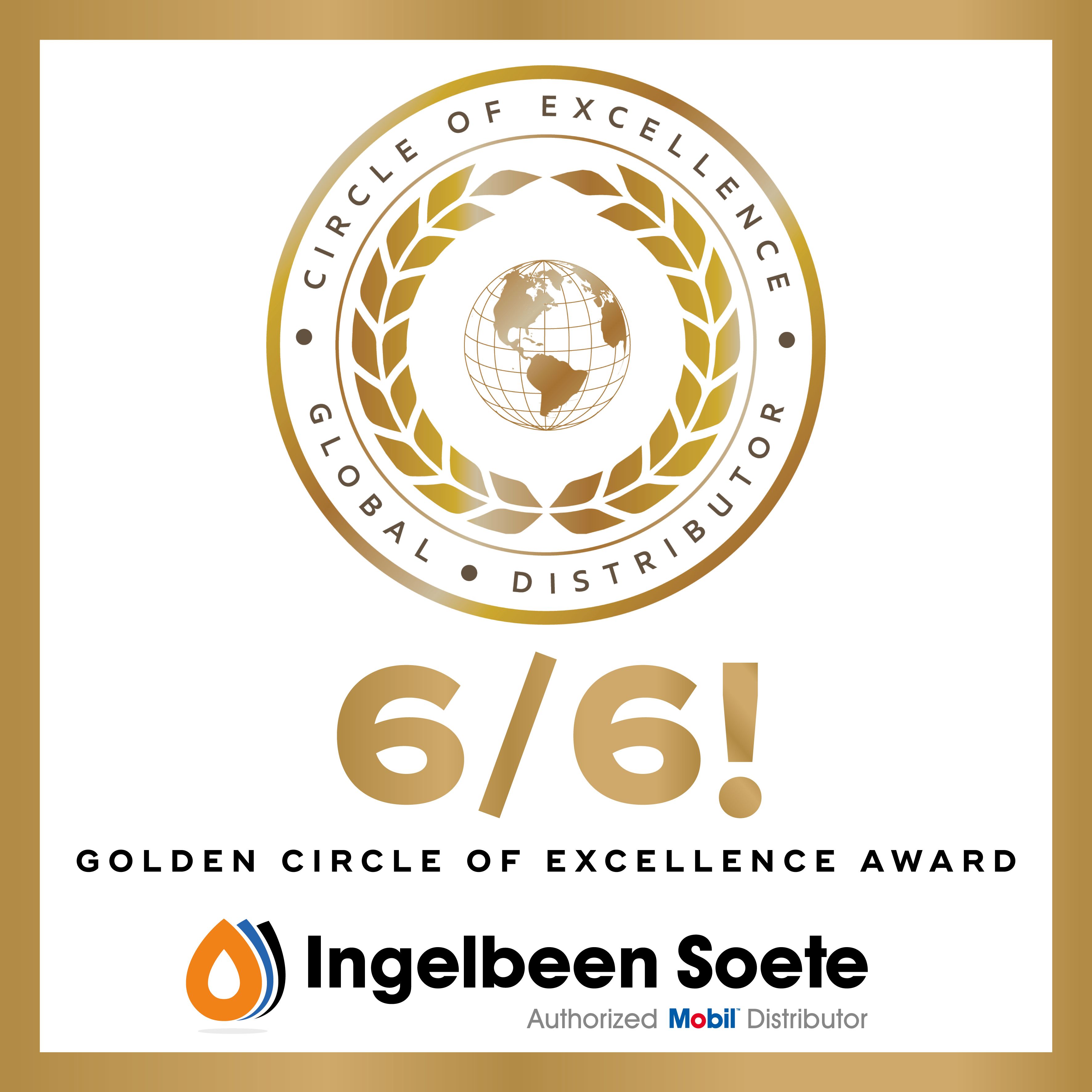 Six sur six avec notre 6ème Golden ExxonMobil Circle of Excellence Awards en 6 ans!